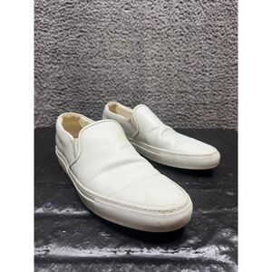 Common Projects Italian Leather Low Top Slip-On Shoes White Mens Size 44